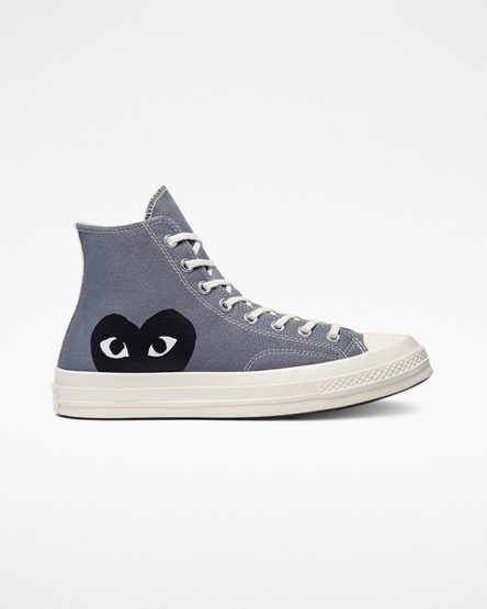 Tenis Converse x Comme des Garçons PLAY Chuck 70 Cano Alto Masculino Cinzentas Pretas | PT T00815T